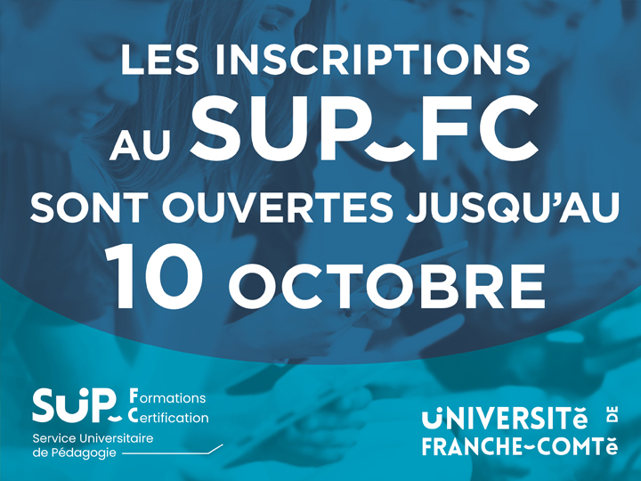 Les inscriptions au SUP-FC sont ouvertes jusqu'au 10 octobre